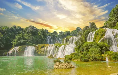 Фотообои листовые Citydecor Тропический водопад 2 (400x254)