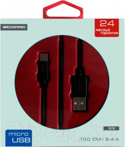 Кабель Atomic HQ-Base USB-microUSB / 30240 (1м, черный)