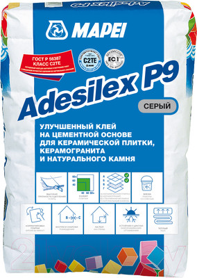 Клей для плитки Mapei Adesilex P9 (25кг, серый)