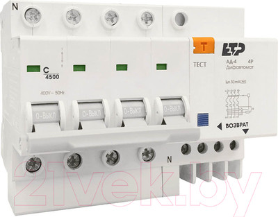Дифференциальный автомат ETP АД-4-63А/30мА 4п / 18078