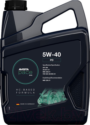 Моторное масло Avista Pace Evo PD 5W40 / 173842 (5л)