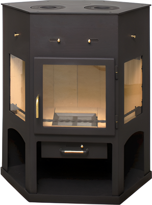 Печь-камин Мета-бел Енисей АОТ 11.0 (с плитой)