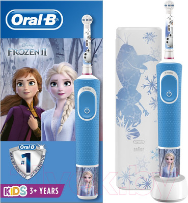 Детская электрическая зубная щетка Oral-B Frozen / D100.413.2KX (с чехлом)