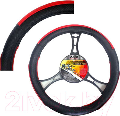 Оплетка на руль AVG 611BK/RD / 205106