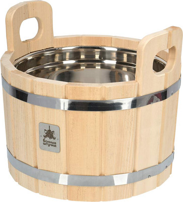 Ушат Банные Штучки Шайка с нержавеющей вставкой / 33217 (10л)