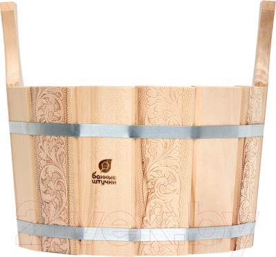 Ушат Банные Штучки Шайка Цветочный орнамент / 32696 (9л)