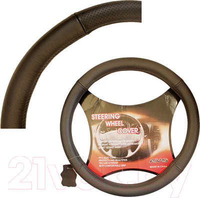 Оплетка на руль AVG 6007 / 310033 (кожа, черный с перфорированными вставками)