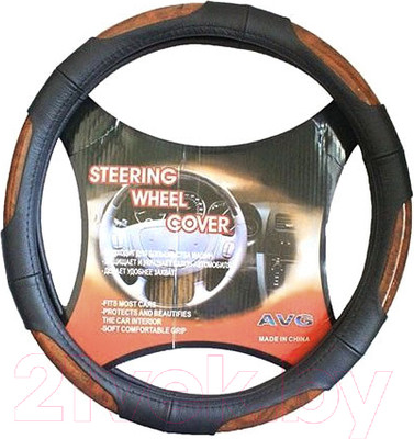 Оплетка на руль AVG 2037B / 310095 (кожа, черный)