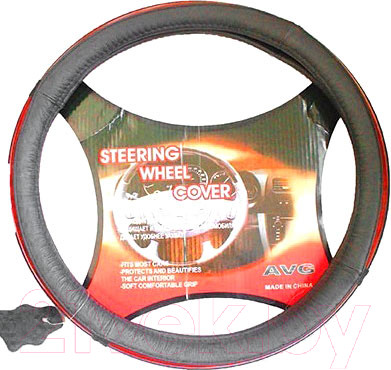 Оплетка на руль AVG B131 / 310156 (кожа, черный со вставками под дерево)