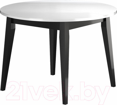 Обеденный стол Васанти Плюс Партнер ПС-35 100-135x100 (белый глянец/черный)