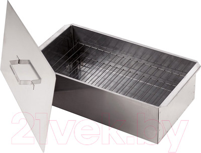 Коптильня Кедр Плюс С поддоном 60x32x25 / К2-0.8БНПпл (0.8мм, нержавеющая сталь)