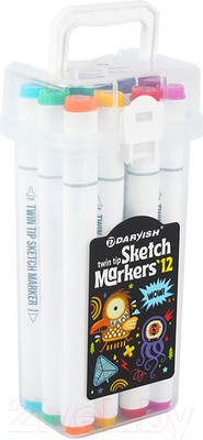 Набор маркеров Darvish Двусторонние / DV-12869-12 (12шт)