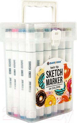 Набор маркеров Darvish Двусторонние / DV-12869-24 (24шт)