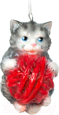 Елочная игрушка Грай Котёнок с клубочком ЕГ-42