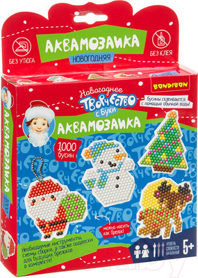Развивающая игра Bondibon Новогодняя аквамозаика с Буки / ВВ3725