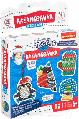 Развивающая игра Bondibon Новогодняя аквамозаика с Буки / ВВ4521