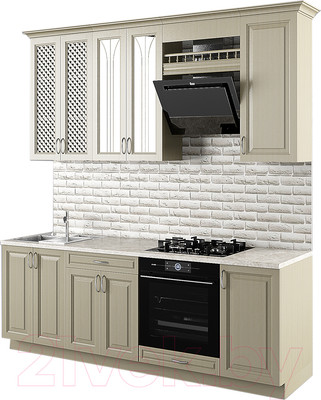 Кухонный гарнитур Молодечномебель Злата 2200 (эмаль золото)