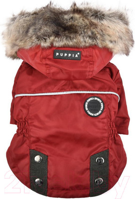 Куртка для животных Puppia Brock с капюшоном / PAUD-JM1851-RD-XXL (красный)