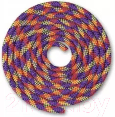 Скакалка для художественной гимнастики Indigo Sport SM-360 (3м, фиолетовый/коралловый/лимонный)