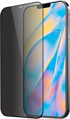 Защитное стекло для телефона Case Full Glue Privacy для iPhone 12 Mini (черный глянец)