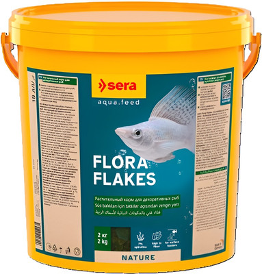 Корм для рыб Sera Nature Flora хлопья для всех рыб 32289 (10л/2кг)
