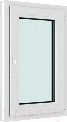 Окно ПВХ Brusbox Roto Одностворчатое Поворотно-откидное правое 2 стекла (800x600x60)