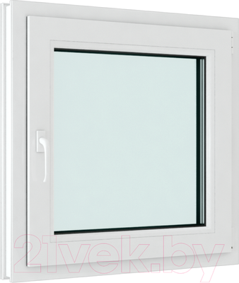 Окно ПВХ Brusbox Roto Одностворчатое Поворотно-откидное правое 2 стекла (800x800x60)