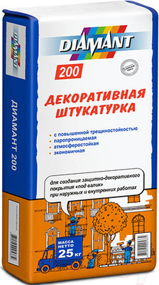Штукатурка декоративная Diamant 200 (25кг, серый)