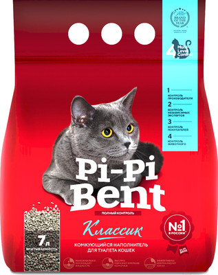 Наполнитель для туалета Pi-Pi-Bent Классик L001 (7л/3кг)