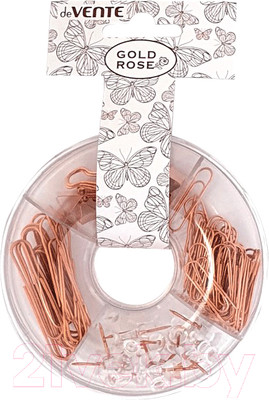 Набор канцелярских мелочей deVente Gold Rose / 4133000 (89 предметов)