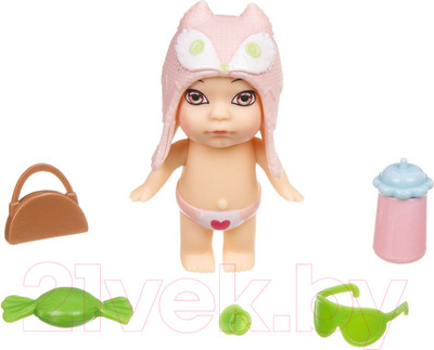 Кукла с аксессуарами Bondibon OLY в шапочке-ушанке с животным / ВВ3829