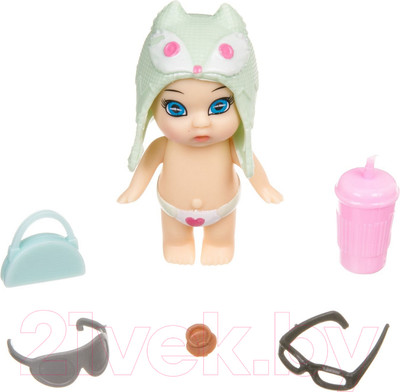 Кукла с аксессуарами Bondibon OLY в шапочке-ушанке с животным / ВВ3841