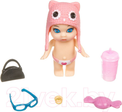Кукла с аксессуарами Bondibon OLY в шапочке-ушанке с животным / ВВ3843