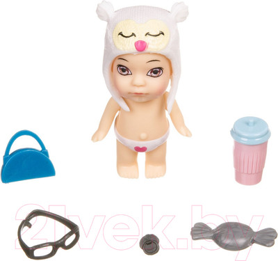 Кукла с аксессуарами Bondibon OLY в шапочке-ушанке с животным / ВВ3845