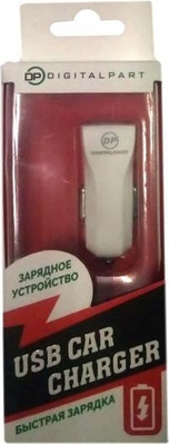 Адаптер питания автомобильный Digitalpart ТA 2712 1000mAh (белый)