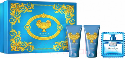 Парфюмерный набор Versace Man Eau Fraiche Туалетная вода+Бальзам после бритья+Гель д/душа (50мл+50мл+50мл)
