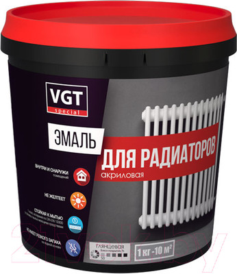 Эмаль VGT ВД-АК-1179 Профи для радиаторов (500г, супербелая)