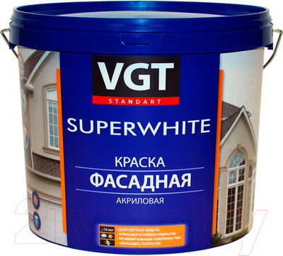 Краска VGT ВД-АК-1180 Фасадная База С (6кг)