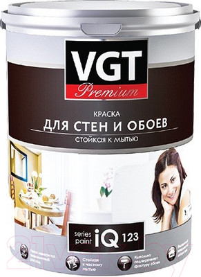 Краска VGT Premium для стен и обоев IQ123 База А (2л)