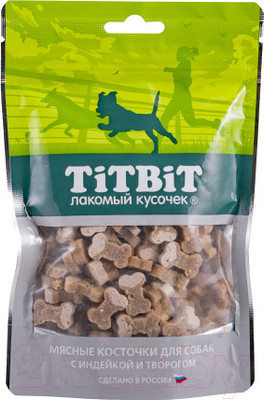 Лакомство для собак TiTBiT Косточки мясные с индейкой и творогом / 12901