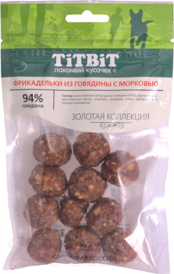 Лакомство для собак TiTBiT Золотая коллекция. Фрикадельки из говядины с морковью  / 19146 (70г)