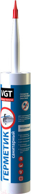 Герметик акриловый VGT Санитарный для наружных и внутренних работ (400г, белый)