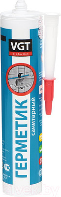 Герметик акриловый VGT Санитарный для наружных и внутренних работ (280г, прозрачный)