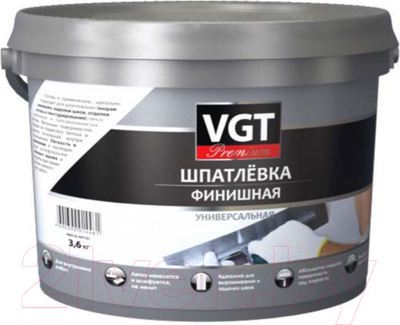 Шпатлевка готовая VGT Premium финишная (3.6кг)