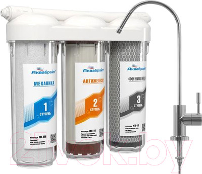 Фильтр под мойку Аквабрайт АБФ-Триа-Антижелезо