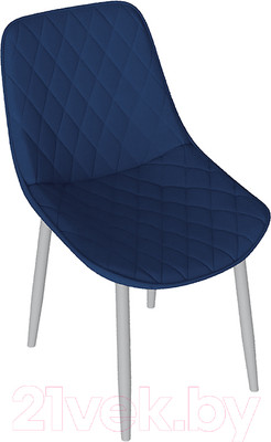 Стул ТриЯ Oscar (белый муар/велюр L005 синий)