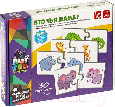 Развивающая игра Bondibon Пазл. Кто чья мама? / ВВ4828