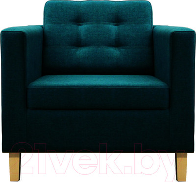 Кресло мягкое Brioli Дилли клетка Д (J17/темно-синий/опоры светлые)