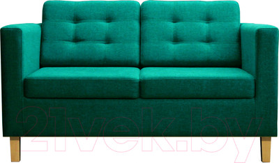 Диван Brioli Дилли клетка Д двухместный (J16/азур/опоры светлые)