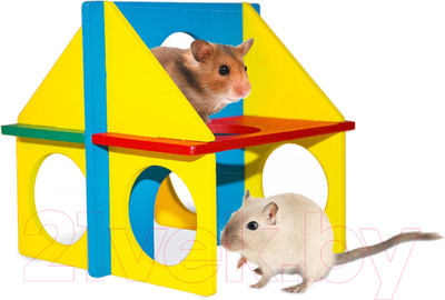 Игрушка для грызунов Duvo Plus Домик с ходами / 10136/DV (мультиколор)